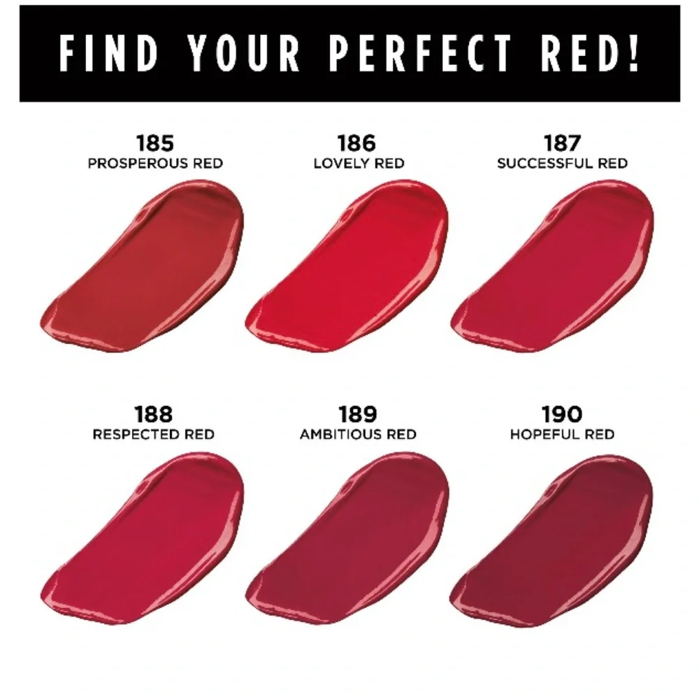 L'Oreal Paris Colour Riche Reds of Worth Satin Lipstick, (#190 Hopeful Red) NWT